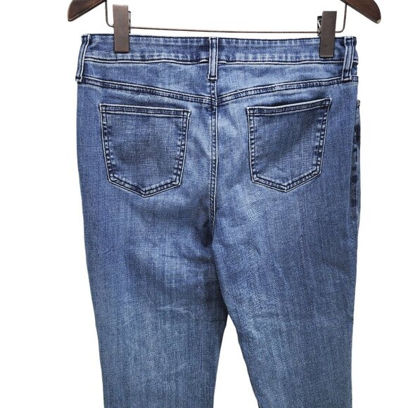 Chico's So Slimming Girlfriend‎ Crops Jeans Women's Size 10 Blue Medium Wash - Picture 4 of 10